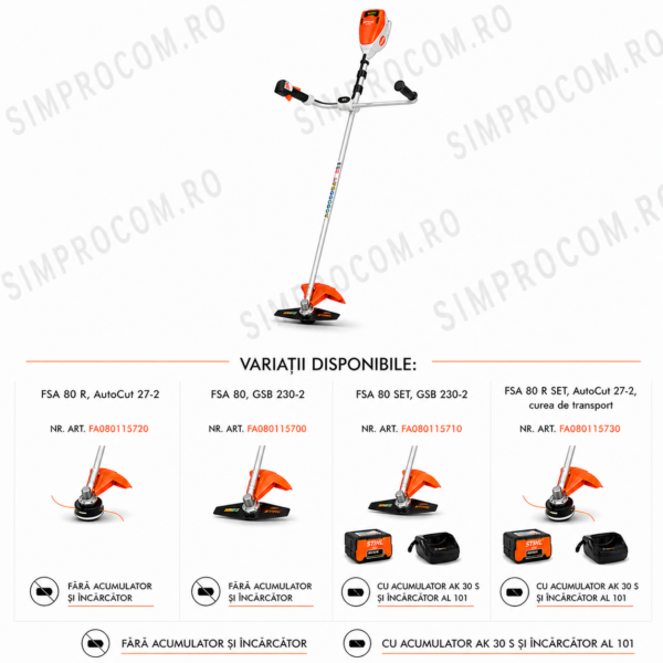 Motocoasa STIHL FSA 80 Sistem AK