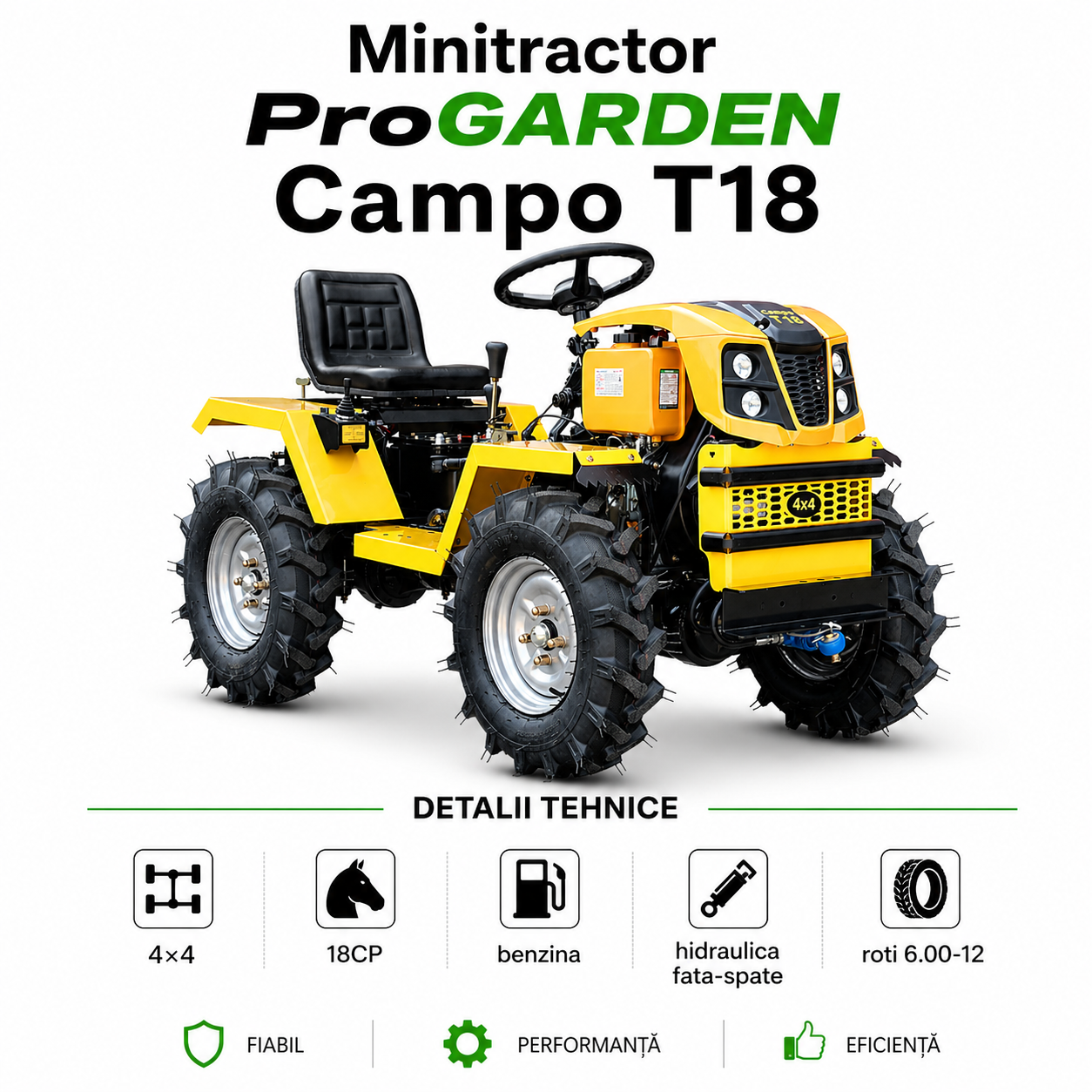 Minitractor ProGARDEN Campo T18 V25.1 18CP