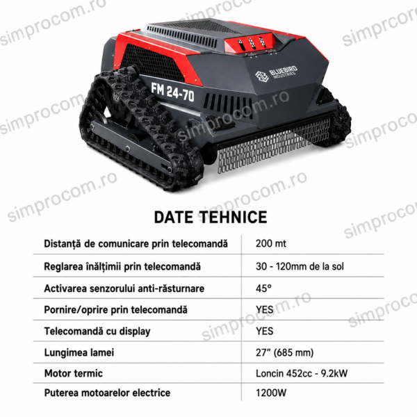 Tocator vegetatie Bluebird FM 24-70 - Simprocom